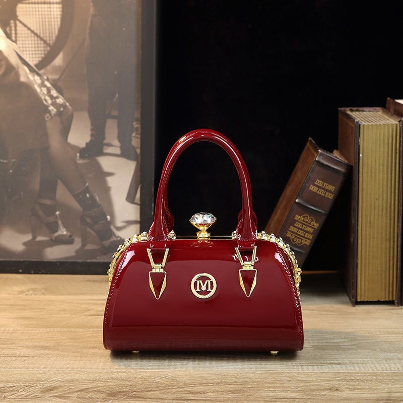 New 2025 Bright Leather Women'S Bag All-Match Patent Leather Small Bag Shoulder Crossbody Bag Handbag Fashion Pillow Bag Hard Leather - Image 2