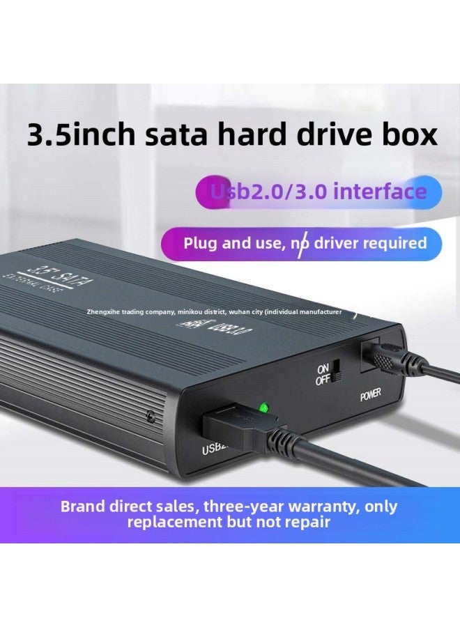 Huagu Mobile Hard Disk Box 3.5 "Solid State Drive 3.0 SATA Reading Box External Mechanical External Box-Colour:Supports Within 2t [sata-2.0] 2.5/ 3.5inch Applicable - Plastic - Image 2