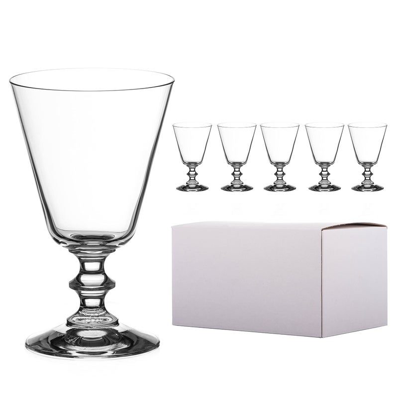 DIAMANTE Crystal Red Wine Glasses Elizabeth  Vintage Style  Lead Free Crystal  Set of 6