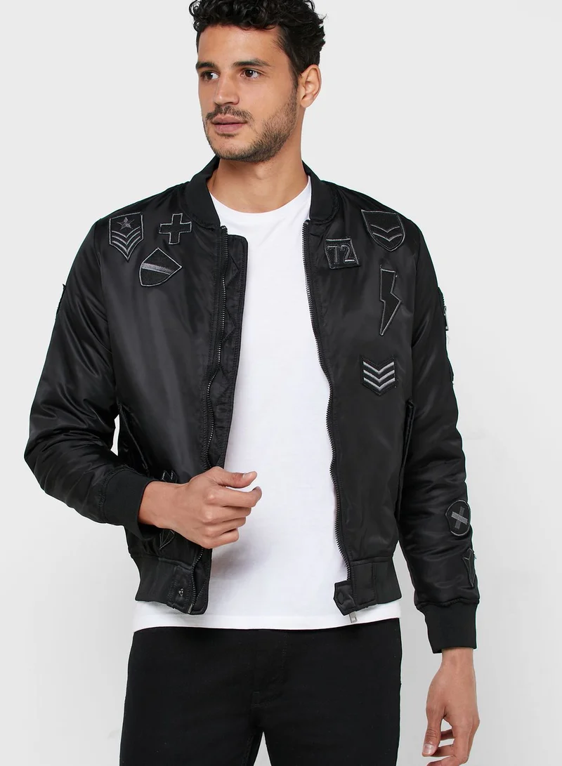 BRAVE SOUL Badge Bomber Jacket