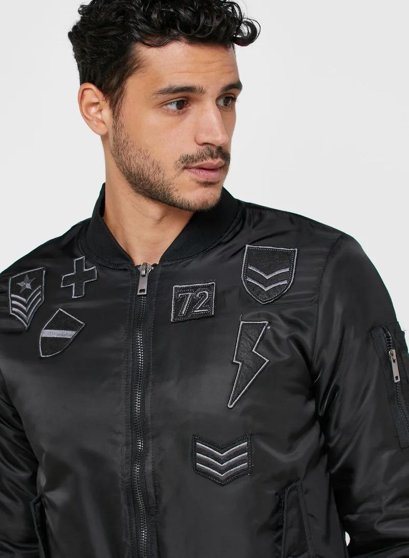 BRAVE SOUL Badge Bomber Jacket