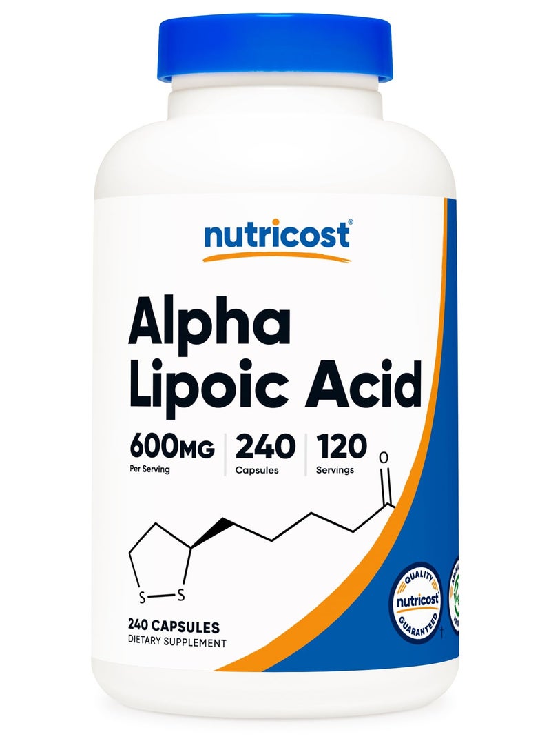 Nutricost Alpha Lipoic Acid 600mg Per Serving, 240 Capsules, 120 Servings, Dietary Supplement  - Image 1