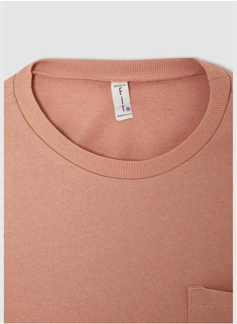 DeFacto Crew Neck Crop Hoodie