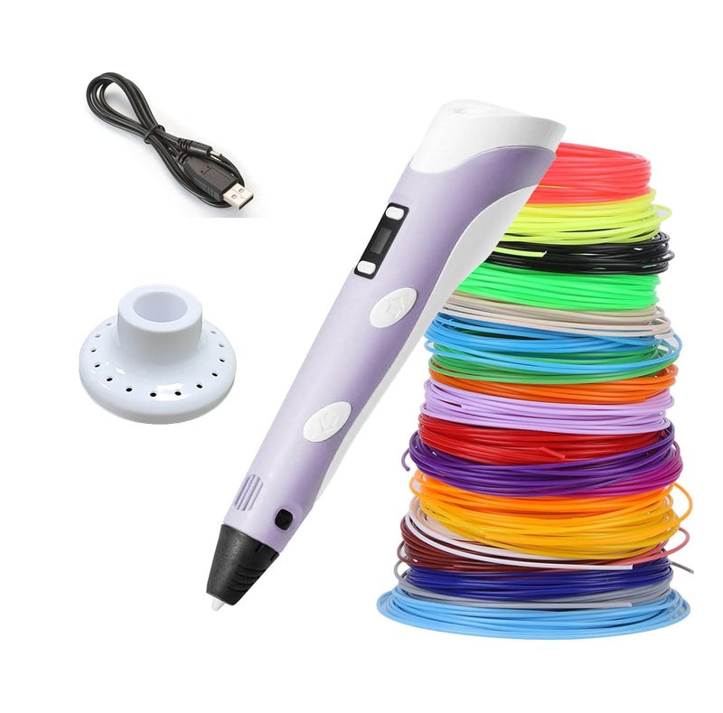 Mummy Please 【with USB】| 3D Printing Pen with LCD Display【10 Metre Each 15 Filaments Extra】【Pack of 1】 - Image 1