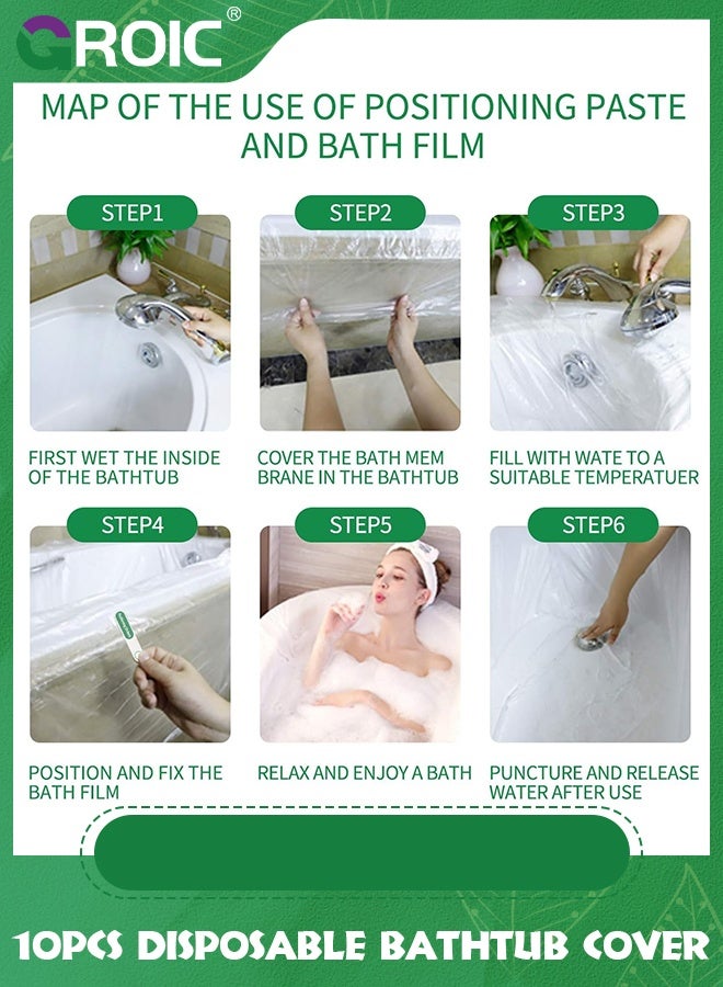 GROIC 10 Pack Large Disposable Bathtub Cover,Bathtub Liner Plastic Bag for Salon, Household and Hotel Bath Tubs,Disposable Bathtub Cover Liner,Eco-Friendly Bath Bag for Home, Travel, Salons - Image 5