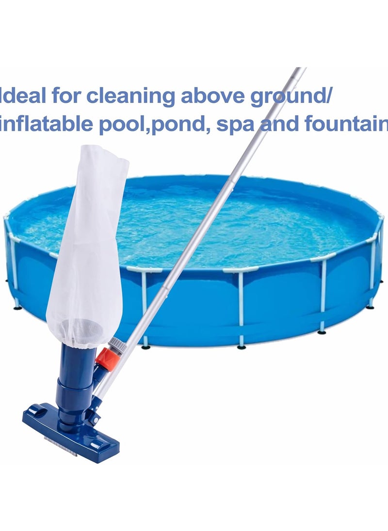 Swimming Pool Spa Jet Vacuum Cleaner with Brush & 56" Pole,for Above Ground/Inflatable Pool,Hot Tub,Pond, Spa, Lake and Fountain