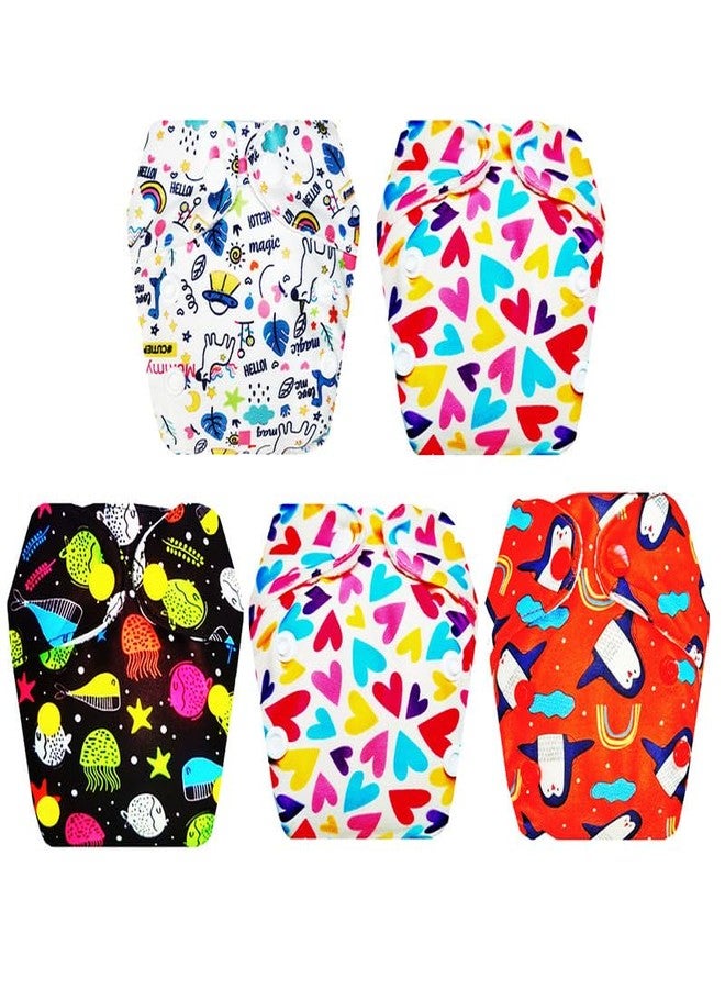 Dumbledo Premium Newborn Cloth Diaper with Integrated Soaker (Pack of 5) | Hypoallergenic | Reusable & Washable | Travel Friendly | Designed by Moms | 0 - 4 Months | Unisex Baby - Image 1