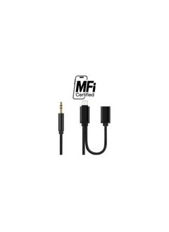 CATANES 2 in 1 Aux Cable 8 Pin and Lightning Headphone Adapter for iPhone Nylon Braided Tangle Free 3.5mm Audio Jack Converter Cable 100cm Black  - Image 1