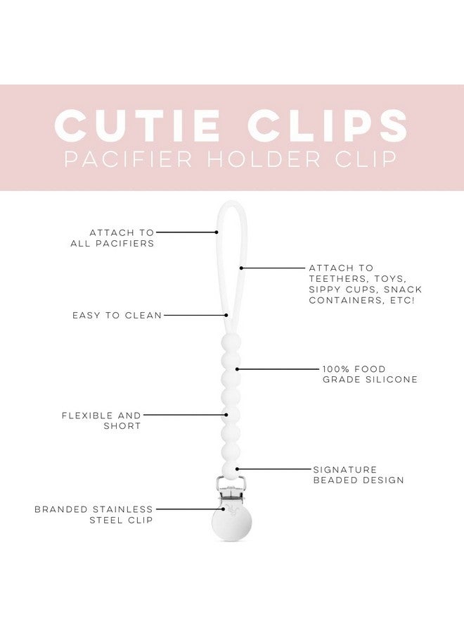 Ryan & Rose Ryan & Rose Cutie Clip Judy - Pacifier Clip Holder Silicone (Judy, White) - Image 2