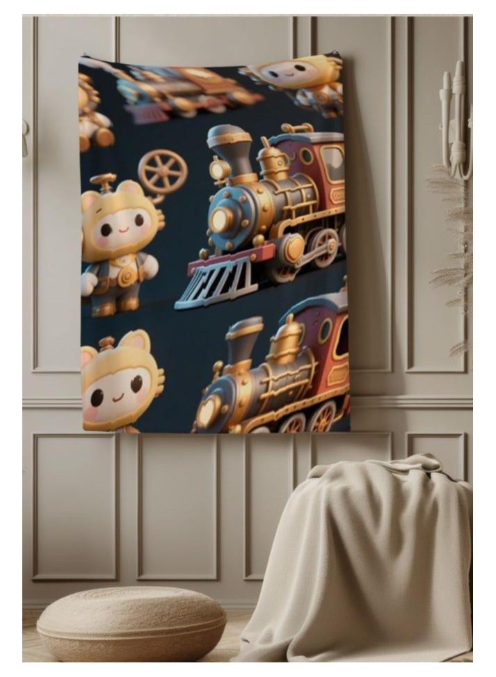 عام بطانية رقيقة من الفانيلا الكرتونية للأطفال أو الطلاب (دافئة ومريحة ومناسبة للنوم والألعاب) 100 سم * 150 سم - 183 - Image 4