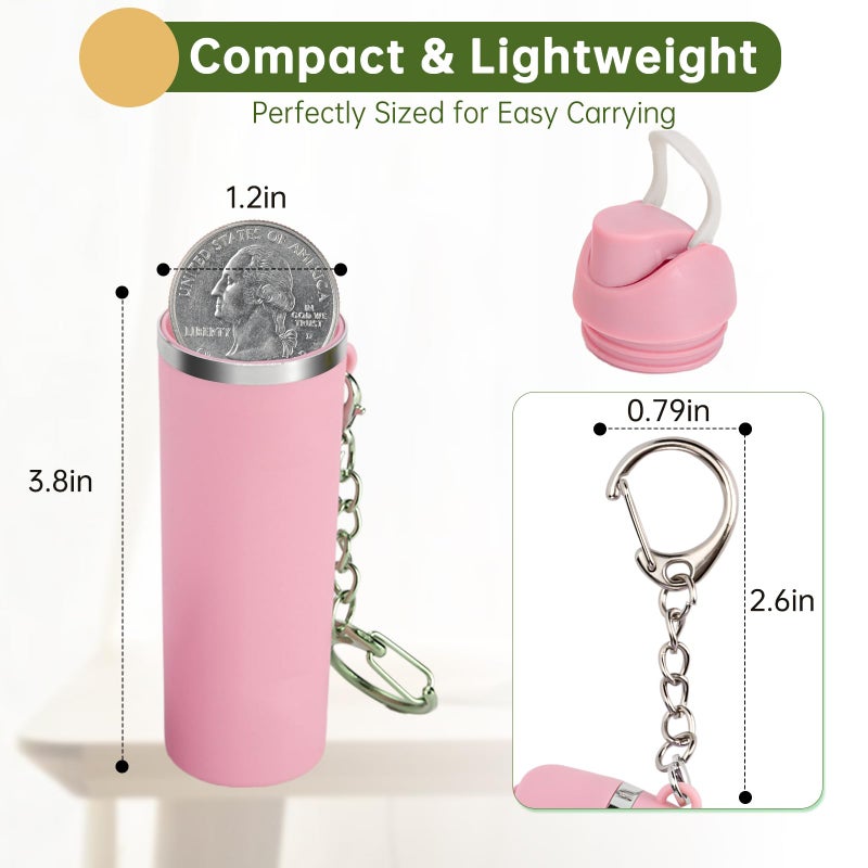 Wnzary Cute Mini Cup Keychain Compatible with Owala Water Bottle, Tumbler Cup Lip Balm Holder Keychain, Mini Tumbler Key Chain (2, Navy and Blue) - Image 5