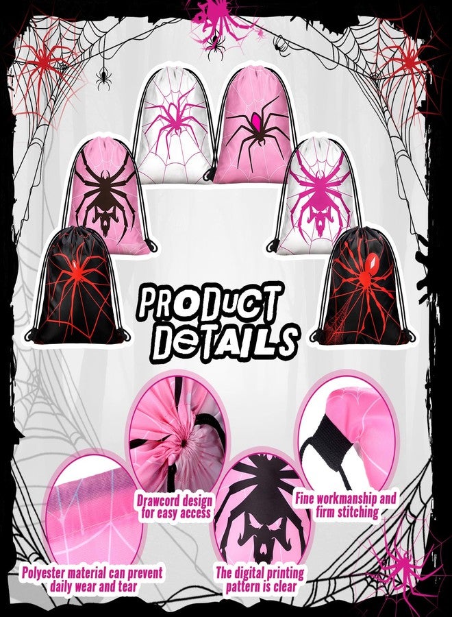 Lothee 30 Pcs Spider Drawstring Goodie Gift Bags Spider Party Favors Hero Birthday Party Decoration Supplies Spiderweb Candy Treat Bags - Image 4