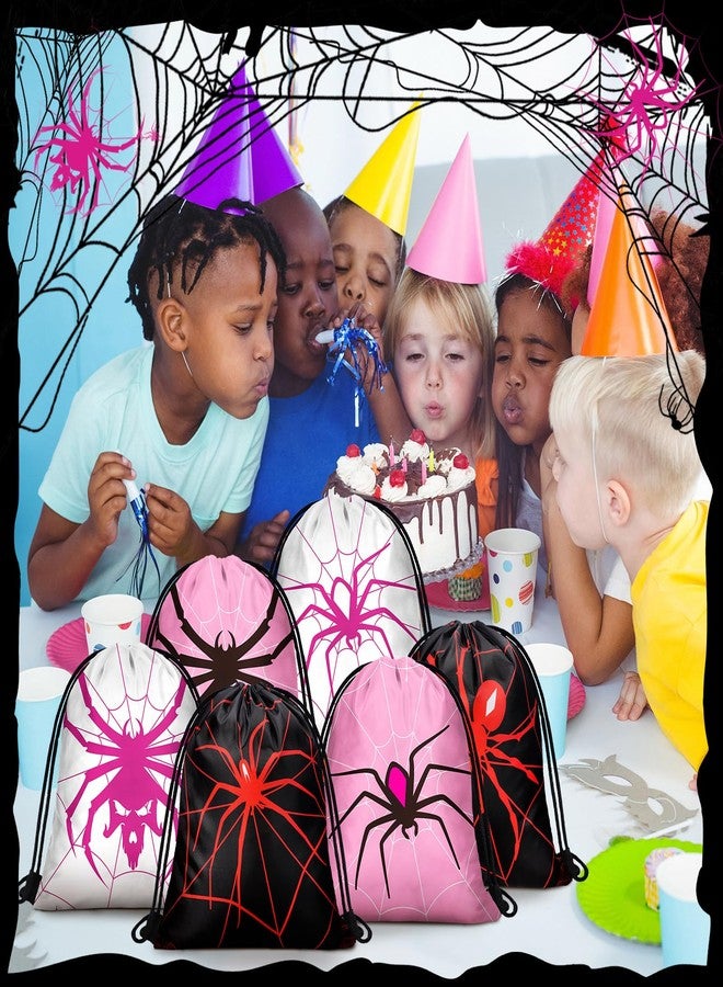 Lothee 30 Pcs Spider Drawstring Goodie Gift Bags Spider Party Favors Hero Birthday Party Decoration Supplies Spiderweb Candy Treat Bags - Image 2