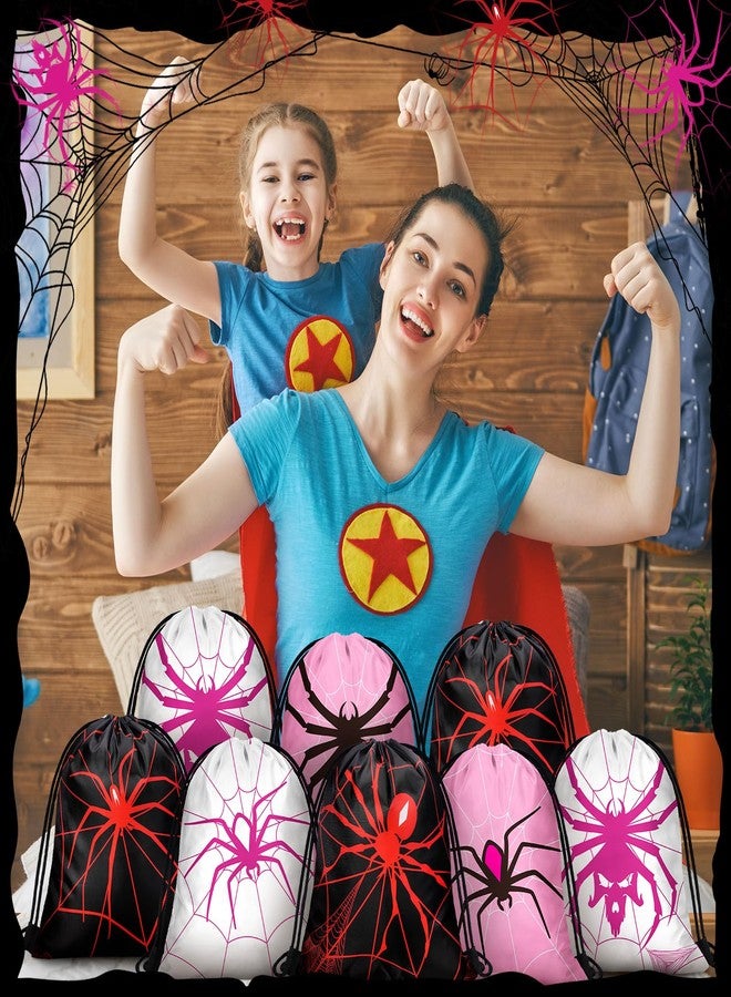 Lothee 30 Pcs Spider Drawstring Goodie Gift Bags Spider Party Favors Hero Birthday Party Decoration Supplies Spiderweb Candy Treat Bags - Image 5