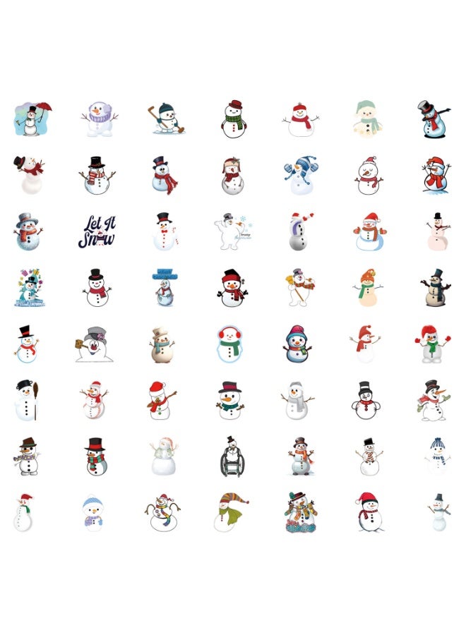 NIBEMINENT 55 Pcs Snowman Deco Kit Waterproof Stickers, High Definition Printing Bright Colors, Suitable for Laptop Skateboard Luggage Water Bottle Guitar DIY - Image 3