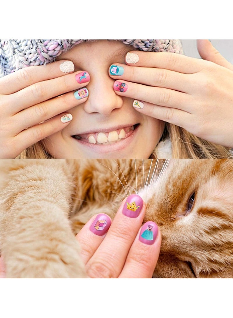 ORAINBOW Small Kids Nail Stickers Princess Nails Decals for Little Girls 12 Sheets 600+ Cute Toddler Tiny Fingernail Wraps Birthday Party Favors Ramadan Basket Filler Holiday Gift - Image 3