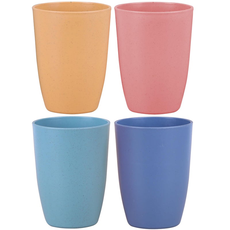 LuckyZone Wheat Straw Reusable Cup (12 oz) - Unbreakable Drinking Glasses Sets - Dishwasher Safe Tumbler - Lightweight, BPA Free and Eco friendly (4 Color) - Image 1