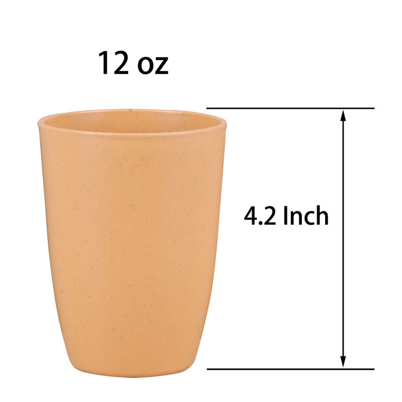 LuckyZone Wheat Straw Reusable Cup (12 oz) - Unbreakable Drinking Glasses Sets - Dishwasher Safe Tumbler - Lightweight, BPA Free and Eco friendly (4 Color) - Image 2