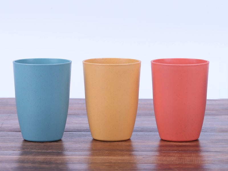 LuckyZone Wheat Straw Reusable Cup (12 oz) - Unbreakable Drinking Glasses Sets - Dishwasher Safe Tumbler - Lightweight, BPA Free and Eco friendly (4 Color) - Image 3