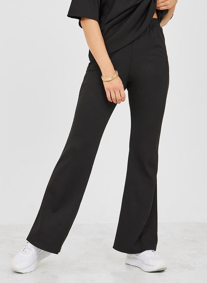 Styli Ribbed Oversized T-Shirt & Flared Trouser Co-Ord Set - Image 4