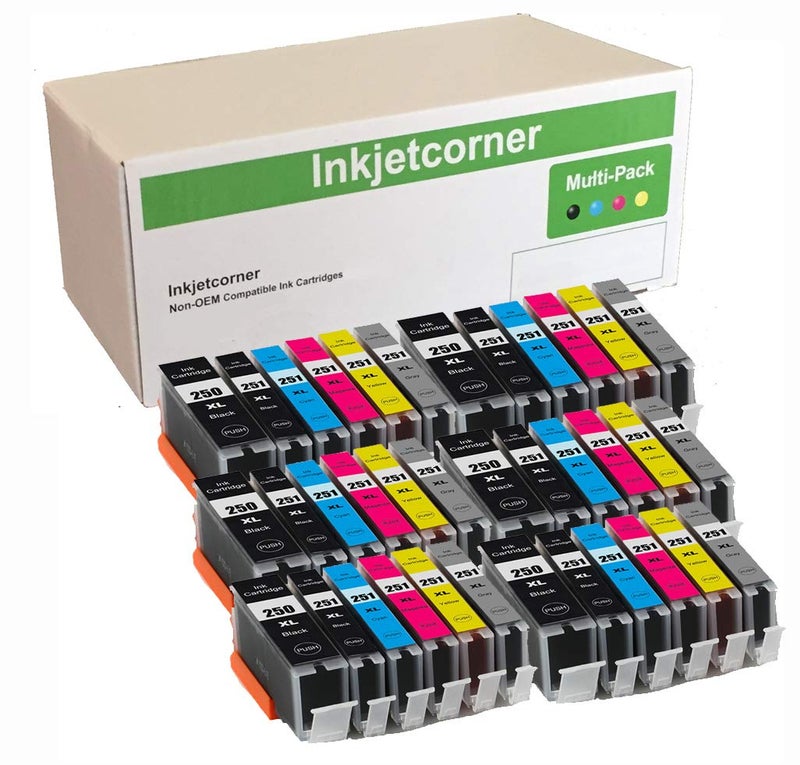 Inkjetcorner Compatible Ink Cartridges Replacement for PGI250XL CLI251XL 250XL 251XL for use with iP8720 MG7520 MG6320 MG7120 36 Pack