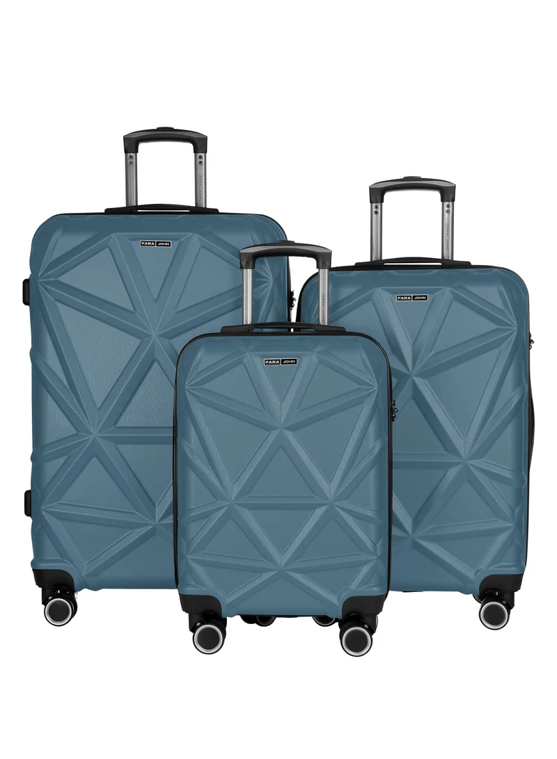 بارا جون Matrix Set of 3 ABS Hard Case Luggage Trolley Bags with 8 Spinner Wheels and Lock – Turkish Blue (Small, Medium, Large)