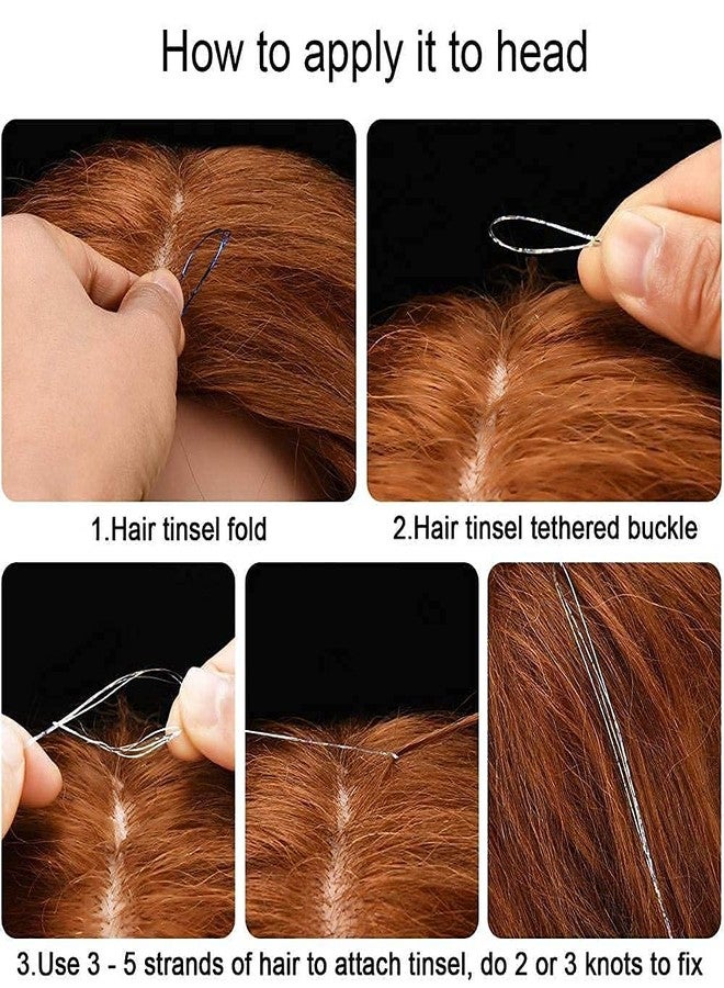 EUPHORIA 40 inches Hair Tinsel/Glitter Hair Extensions/Highlight Hair Extensions for Women and Girls 100 Strands (Mocha Brown) - Image 3