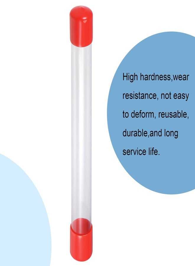 MECCANIXITY Clear Storage Tube 0.8" x 9"(20mm x 230mm) Lightweight for Bead Containers, Craft, DIY with Red Caps - Image 4