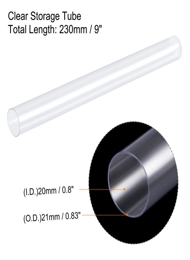 MECCANIXITY Clear Storage Tube 0.8" x 9"(20mm x 230mm) Lightweight for Bead Containers, Craft, DIY with Red Caps - Image 2