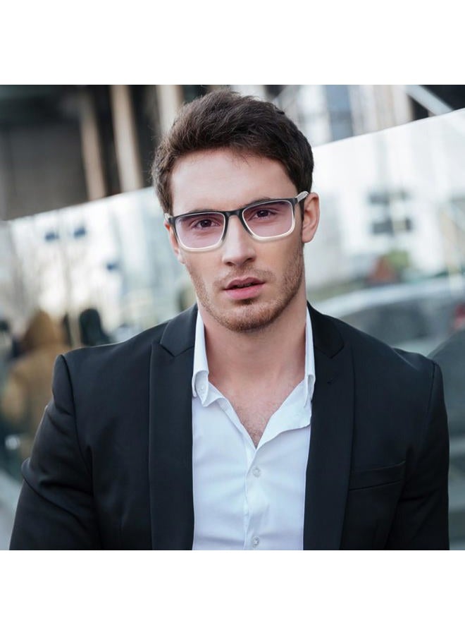 BLOEXCLU 4 Pack Progressive Multifocus Reading Glasses for Men Women TR90 Sports Style Anti-Blue Light Computer Readers (Red & Blue & Black & Transparent, 2.5, x) - Image 2