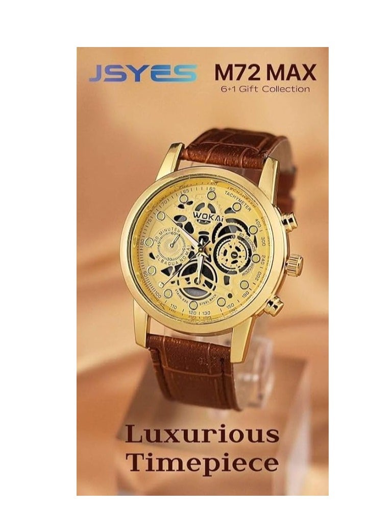 Generic - M72 Max Smart Watch Comes 2 watches  with 7 Classic Watch Bands | Call Wireless charging Touch Screen for IOS & android forand women - Image 1