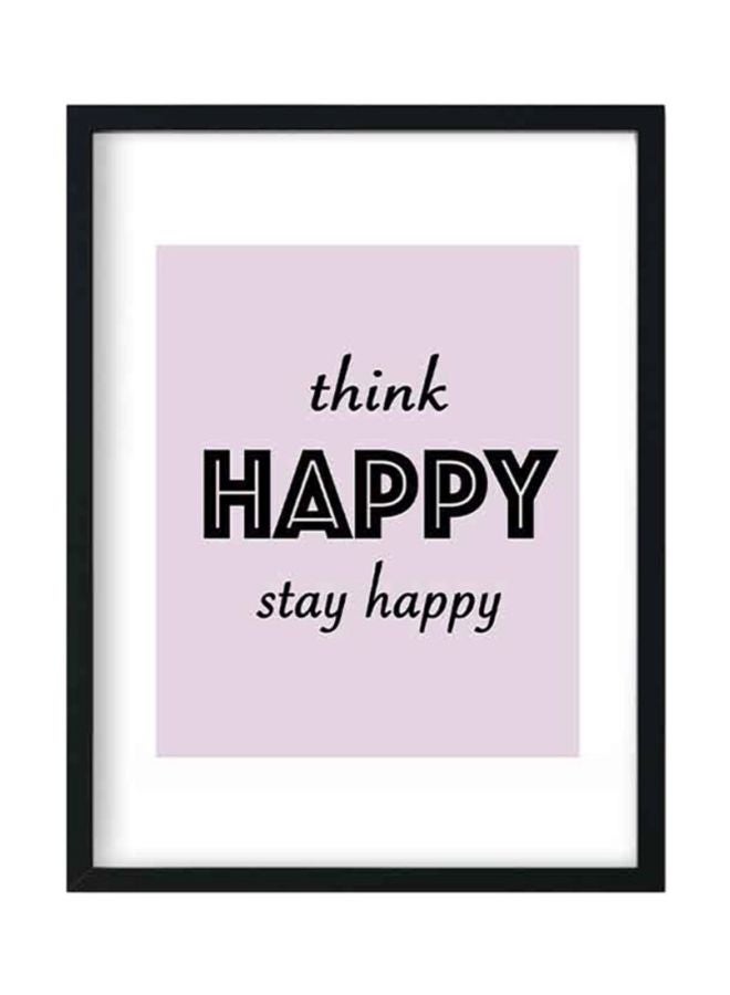 Printed Wooden Framed Wall Art White/Black/Pink