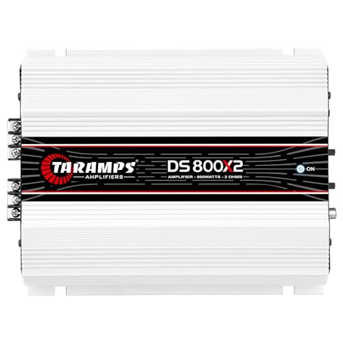 Taramp's تارامبس DS 800x2 2 أوم 800 وات RMS قناتين 400 وات 2 أوم، قابلة للجسر مع 800 وات عند 4 أوم، مضخم صوت للسيارة رقمي، تقاطع كامل النطاق تمرير عالي/منخفض ثابت، نظام فئة D - Image 1
