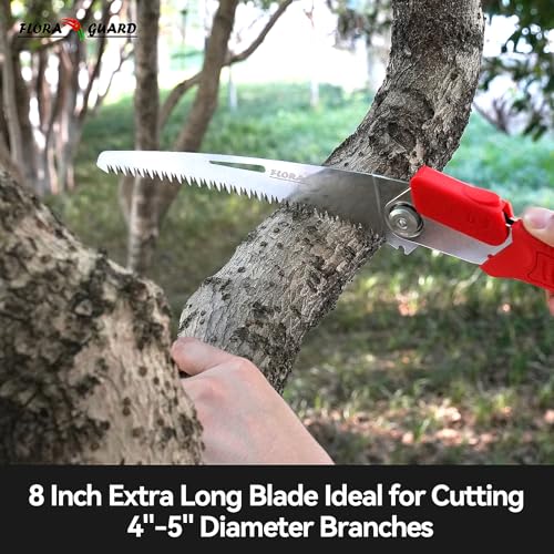 Flora Guard 8-Inch Folding Saw, Hand Saw for Tree Trimming, with Triple-Cut Razor Teeth for Wood Cutting, Tree Trimming, Gardening, Professional Camping Survival Tools - Image 5
