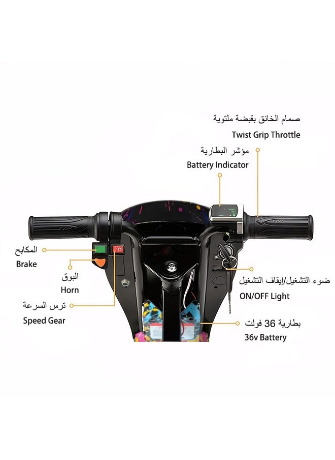 Arabest 36V 360° Bluetooth Drift Scooter for Kids & Teens - Mini Electric Drifting Scooter with Adjustable Speed & Safety Protective Gear | High-Power Off-Road Toy  - Image 5