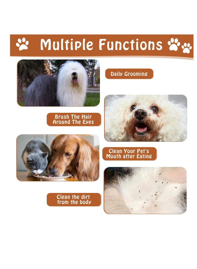 Excefore Pet Comb, 4 Pcs 4 In Cat Dog Grooming Comb, with Wooden Handle, Metal Pocket Pet Face and Feet Comb Stainless Steel Tooth, for Removing Tangles and Knots - Image 4