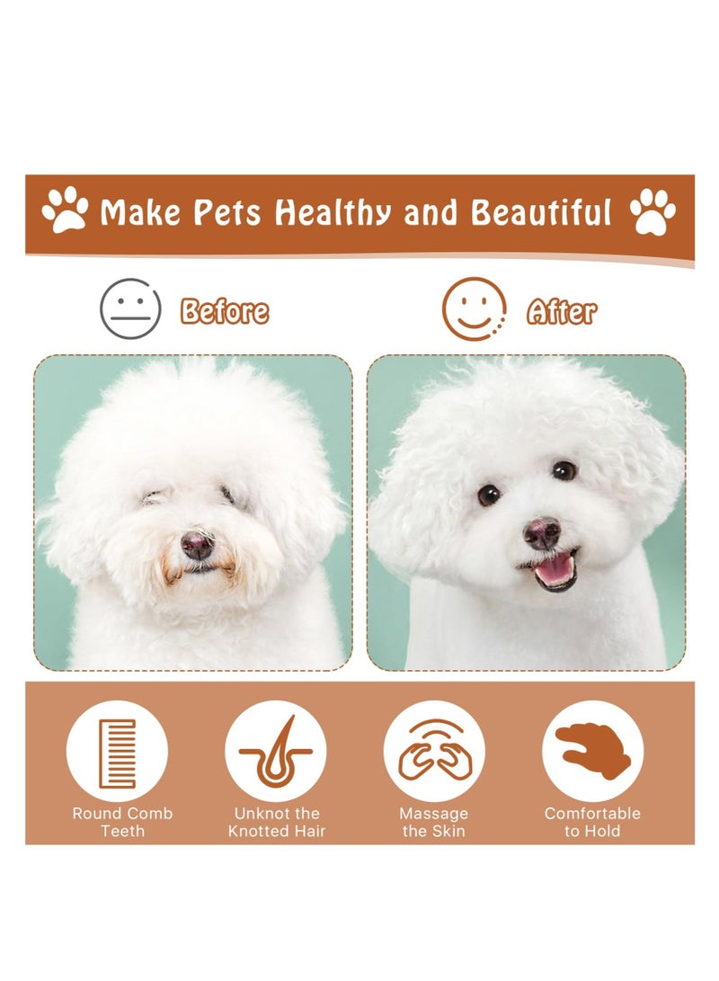 Excefore Pet Comb, 4 Pcs 4 In Cat Dog Grooming Comb, with Wooden Handle, Metal Pocket Pet Face and Feet Comb Stainless Steel Tooth, for Removing Tangles and Knots - Image 3