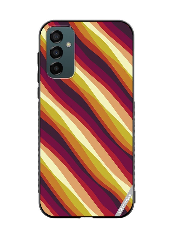 VR CREATIVE Protective Case Cover For Samsung Galaxy F23 Colorful With Curved Lines Pattern2 Design Multicolour - Image 1