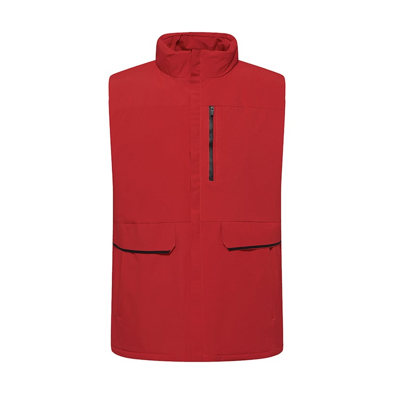 Workwear Waistcoat Men'S And Women'S Collar Large Pocket Sleeveless Waistcoat Waistcoat Leisure Fishing Vest Coat Men'S - Image 4