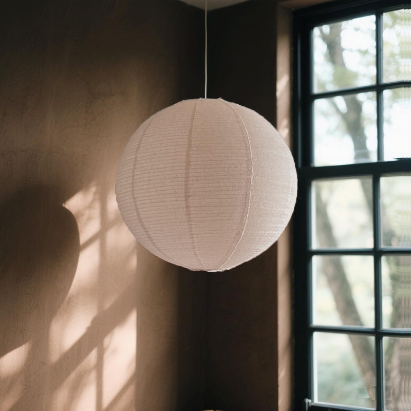 oetmilc Large Hanging Lamp shade 20INCH Round Linen Pendant Lamp shade Can replace paper lanterns Hanging Lantern Handmade Minimalist Decorations Suitable for Living room, Hallway Bedroom, and kitchen - Image 1