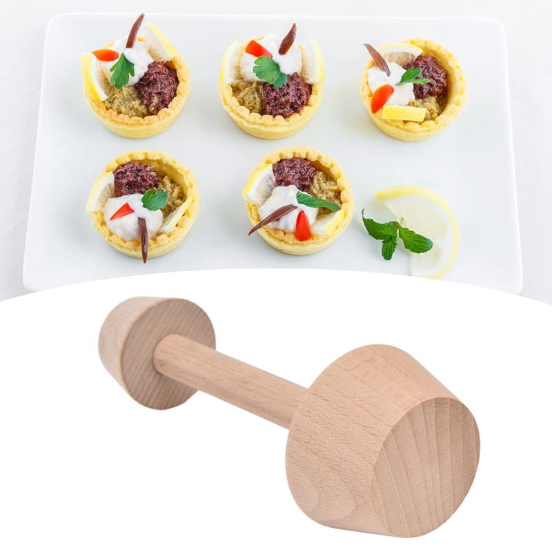 Clixera Wooden Tart Tamper Set Double Side Egg Tart Cake Bottom Mold Wooden Pastry Tamper Mini Tart Tamper Set Pack 1 - Image 3