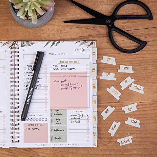 DiverseBee Gold Foil Planner Monthly Tabs, 24 Peel and Stick Laminated Tabs for Notebooks (12 Month and 4 Blank), Calendar Stickers for Planners, Dividers (Jade) - Image 5