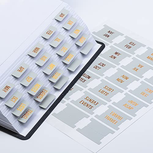 DiverseBee Gold Foil Planner Monthly Tabs, 24 Peel and Stick Laminated Tabs for Notebooks (12 Month and 4 Blank), Calendar Stickers for Planners, Dividers (Jade) - Image 2