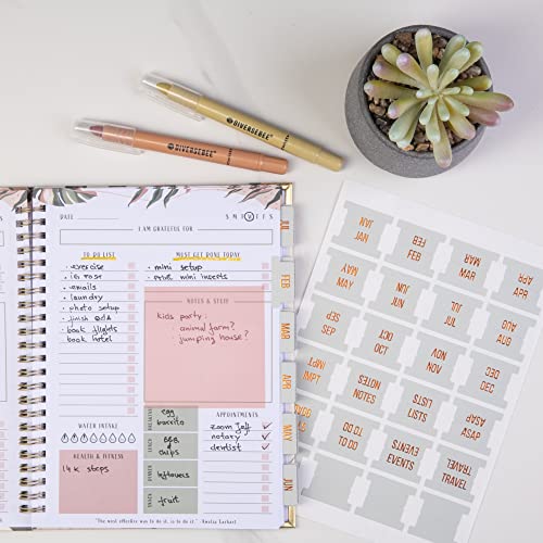 DiverseBee Gold Foil Planner Monthly Tabs, 24 Peel and Stick Laminated Tabs for Notebooks (12 Month and 4 Blank), Calendar Stickers for Planners, Dividers (Jade) - Image 3