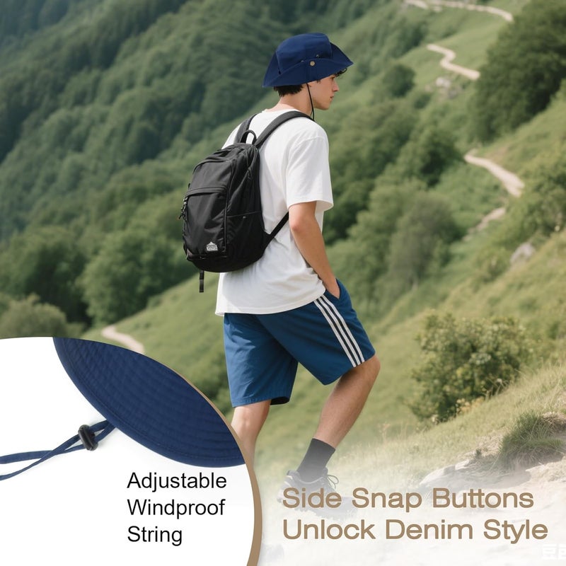 Phaiy Bucket Hat Wide Brim UV Protection Sun Hat Boonie Hats Fishing Hiking Safari Outdoor Hats for Men and Women - Image 4