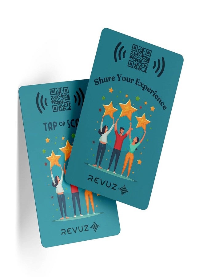 بطاقة مراجعة جوجل من REVUZ Flexilink - حامل خشبي لمتابعة وسائل التواصل الاجتماعي | خاصية NFC للنقر/مسح رمز الاستجابة السريعة | بطاقة PVC قابلة لإعادة الاستخدام | تغيير الروابط بنفسك (جوجل، فيسبوك، تريب أدفايزر، إنستجرام، يوتيوب، إلخ) (M4) - Image 2