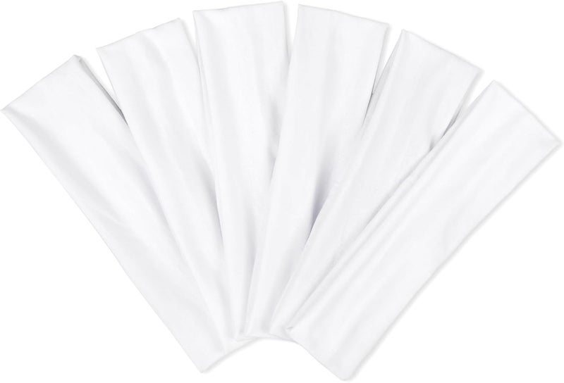 TERSE White Women's Non-Slip Elastic Sweat Hairbands - Soft Fabric Thin Hair Wraps for Short Hair, Workout, Yoga, Running, Sports, Girls - Image 1