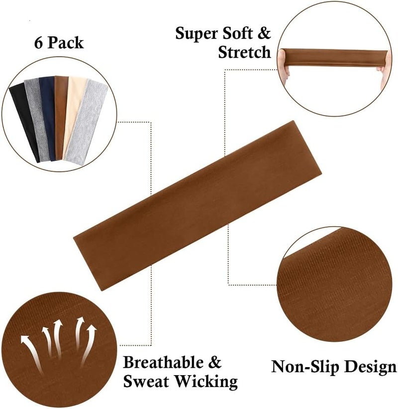 TERSE White Women's Non-Slip Elastic Sweat Hairbands - Soft Fabric Thin Hair Wraps for Short Hair, Workout, Yoga, Running, Sports, Girls - Image 5