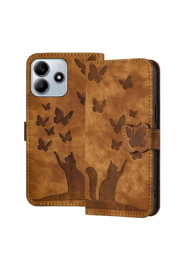 S-TOP Case For Redmi Note 14 5G Butterfly Cat Embossing Flip Leather Phone Case - Image 1