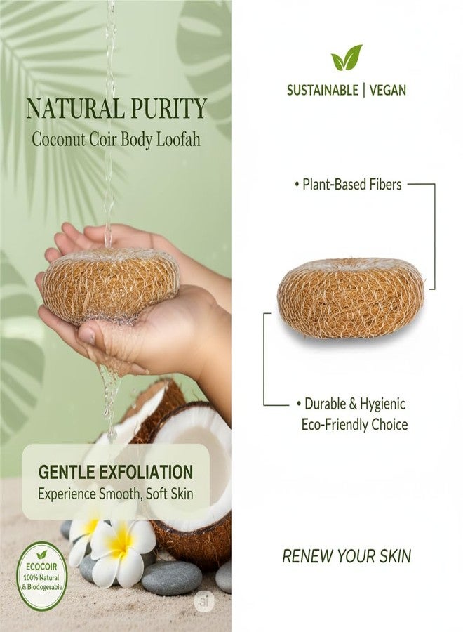 Body Scrubber for Women & Men (Pack of 5) | Handmade Coconut Scrubber for Bathing | Refreshing Bath Experience & Deep Cleaning Loofah for Bathing for Men & Women - Image 5